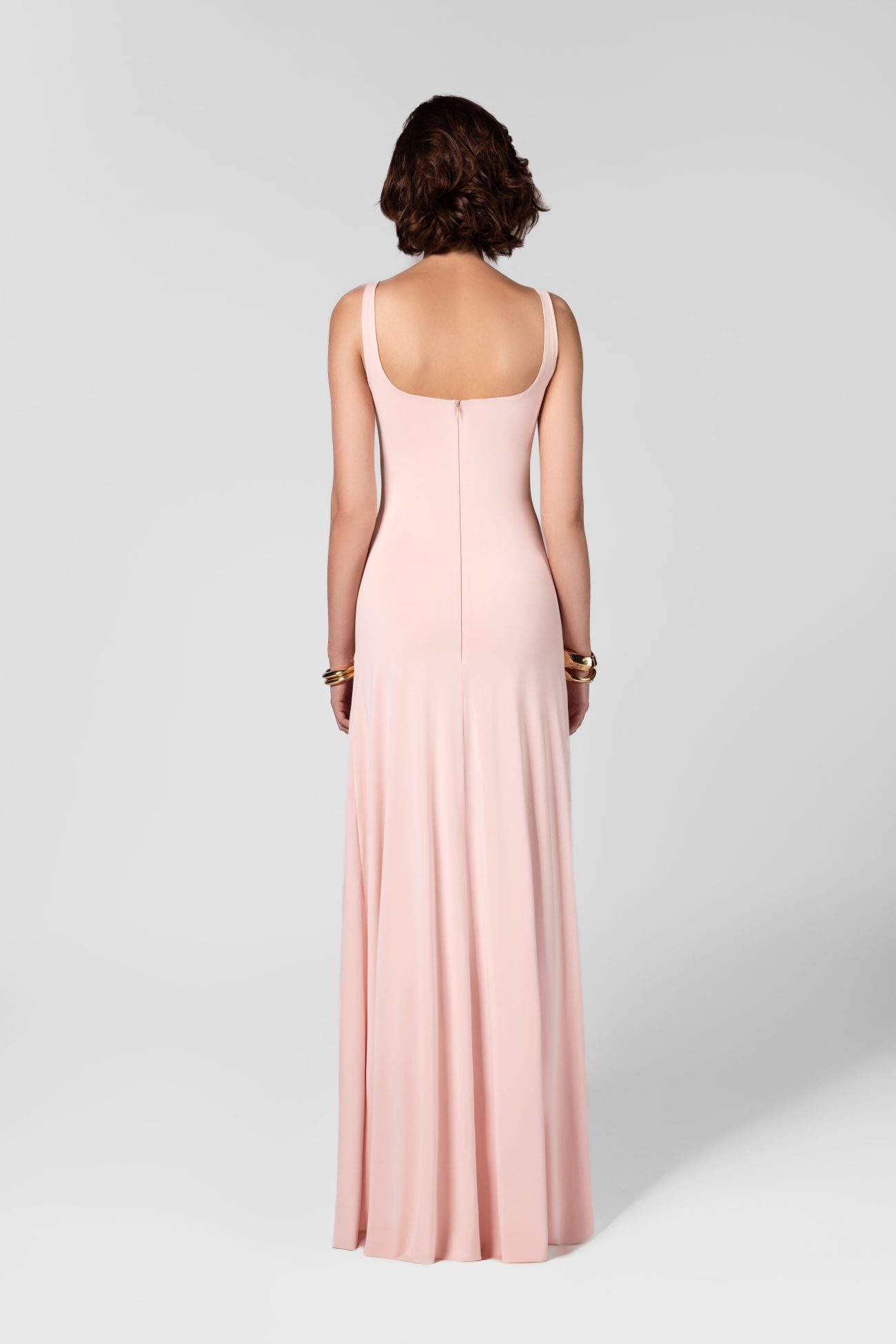 Ruched Petal Pink Maxi Dress - Image 2